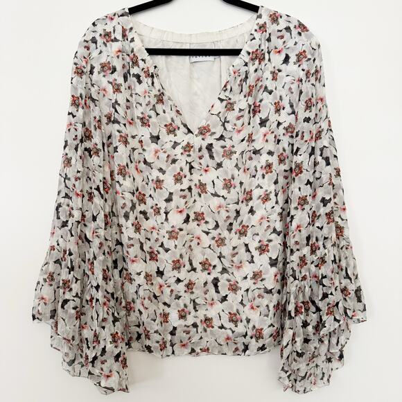 TANYA TAYLOR Harper Floral Bell-Sleeve Top Size 2X - Picture 5 of 9